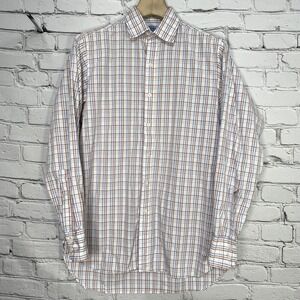 Hilditch and Key Dress Shirt Mens 15.5 Check Cotton‎ Long Sleeve Button Up VTG